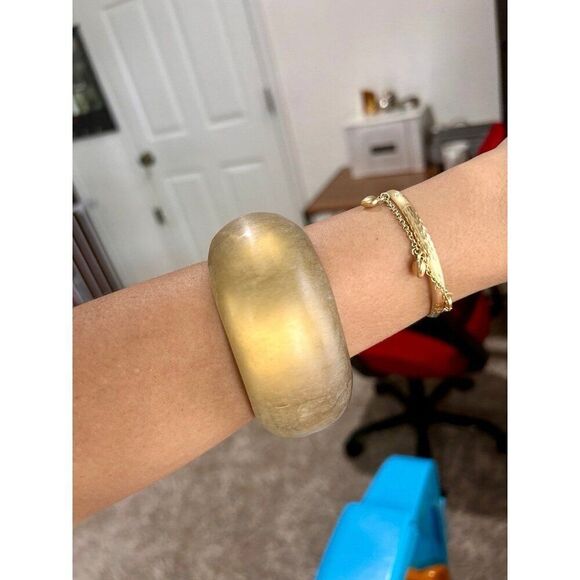 Chunky Alexis Bittar Golden Bangle - Picture 3 of 3